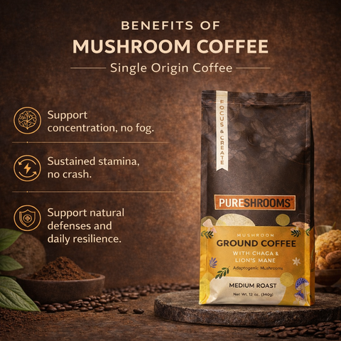 Focus and Create Ground Mushroom Coffee
