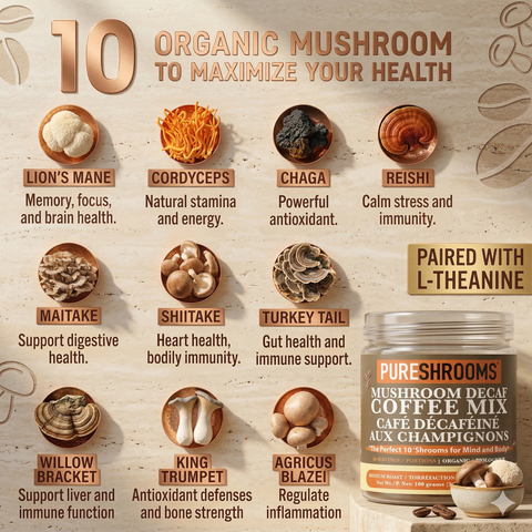Decaf. 10 in 1 Instant Mushroom Coffee