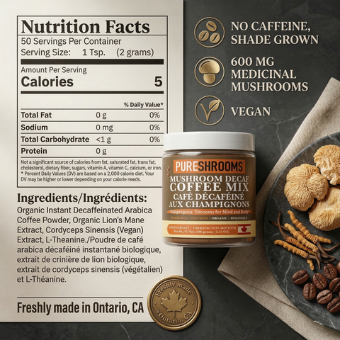 Decaf. Instant Mushroom Coffee