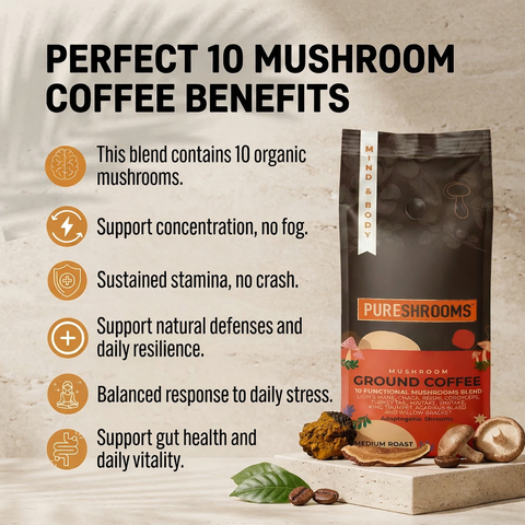 Perfect 10 Ground Mushroom Coffee