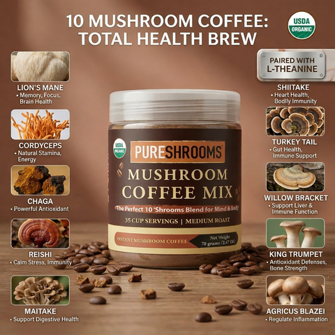 Perfect 10 Organic Instant Mushroom Coffee