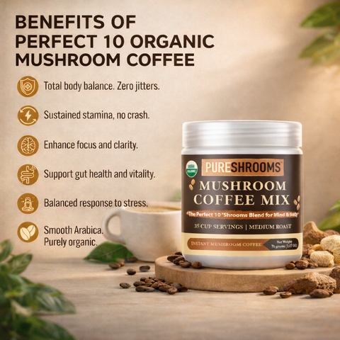 Perfect 10 Organic Instant Mushroom Coffee