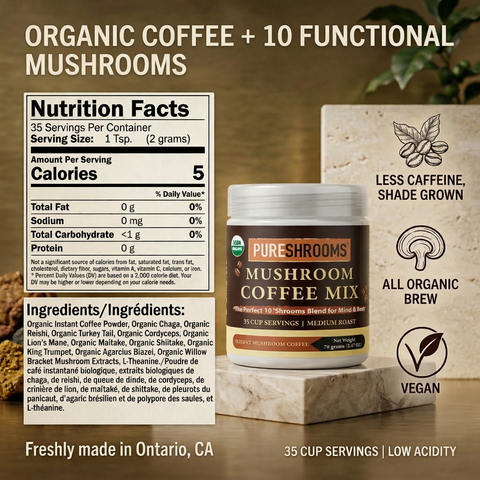 Perfect 10 Organic Instant Mushroom Coffee