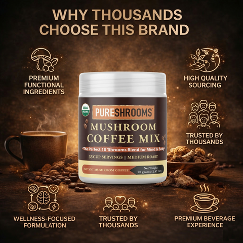 Perfect 10 Organic Instant Mushroom Coffee