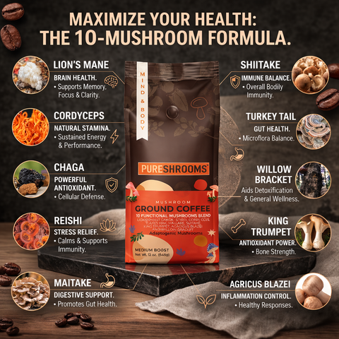 Perfect 10 Ground Mushroom Coffee
