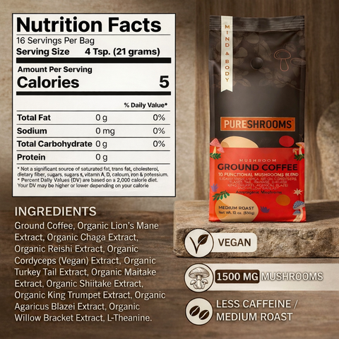 Perfect 10 Ground Mushroom Coffee